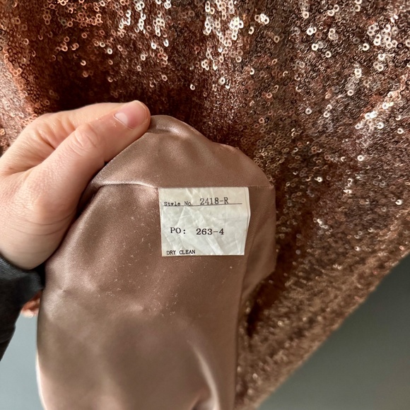 Revelry Sequin V-Neck Dress with Built in Cups | Style 2418-R - Picture 9 of 9